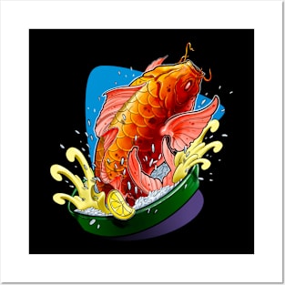 Koi fish dish Posters and Art